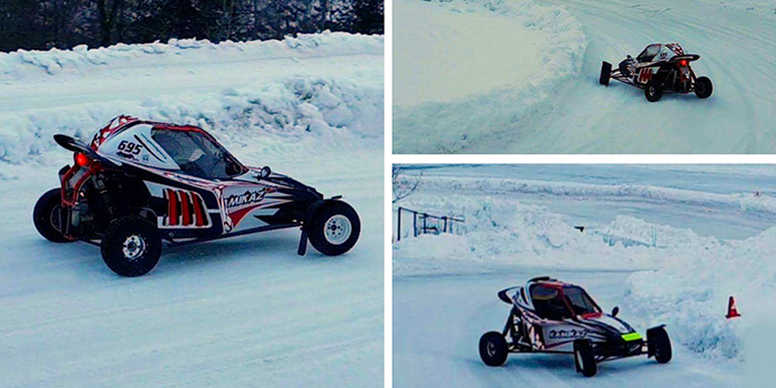 Test sul ghiaccio per Gabriel DiPietro in vista dell'Ice Rallycross Show di Livigno