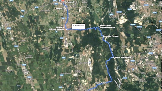 percorso cameri bellinzago oleggio