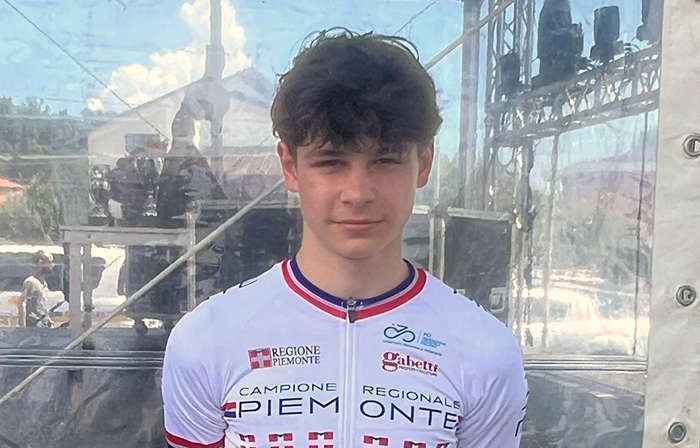 Lorenzo Soldarini del Pedale ossolano campione piemontese degli Esordienti 2° anno