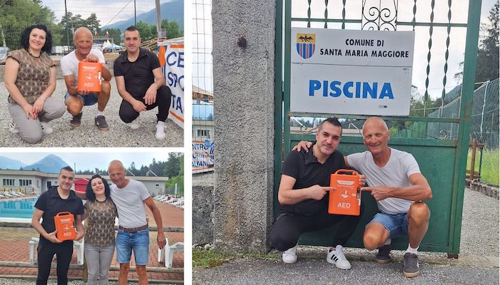 Piscine di S.M.Maggiore: il Cantante della Solidarietà dona un defibrillatore 